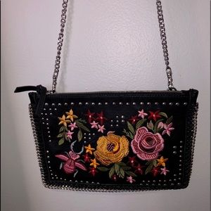Black flowery bag